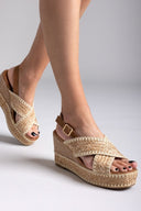 Πλατφόρμες crossover από ψάθα Xti 143821 - Τάουπε - thefashionproject.gr - Xti Footwear