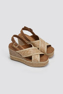 Πλατφόρμες crossover από ψάθα Xti 143821 - Τάουπε - thefashionproject.gr - Xti Footwear