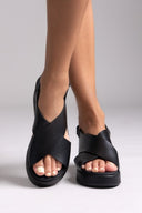 Πλατφόρμες δερμάτινες crossover Ragazza 01137 - Μαύρο - thefashionproject.gr - RAGAZZA - 24165002003