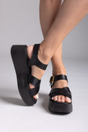 Πλατφόρμες δερμάτινες crossover RAGAZZA 0724 - Μαύρο - thefashionproject.gr - RAGAZZA - 23868002002