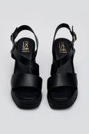 Πλατφόρμες δερμάτινες ESTIL - Μαύρο - thefashionproject.gr - Estil