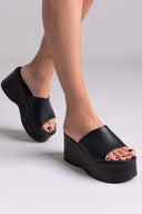 Πλατφόρμες δερμάτινες Estil - Μαύρο - thefashionproject.gr - Estil - 23601002003