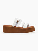 Σανδάλια flatforms δερμάτινα με ανοίγματα estil