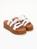 Σανδάλια flatforms δερμάτινα με ανοίγματα estil