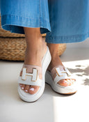 Πλατφόρμες δερμάτινες Mariella Fabiani 2441/75 - Λευκό/Nude - thefashionproject.gr - Mariella Fabiani