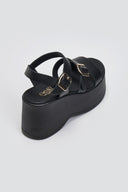Πλατφόρμες δερμάτινες με μπαρέτα Estil - Μαύρο - thefashionproject.gr - Estil - 23604002003