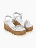 Πλατφόρμες δερμάτινες με στρας estil - Λευκό - thefashionproject.gr - Estil