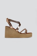 Πλατφόρμες δερμάτινες με στρας ESTIL - Χαλκός - thefashionproject.gr - Estil