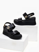 Πλατφόρμες δερμάτινες με velcro Ragazza 0393