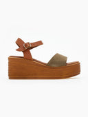 Πλατφόρμες καστόρινες με μπαρέτα Estil - Λαδί - thefashionproject.gr - Estil