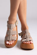 Πλατφόρμες καστόρινες με τοκά Estil - Τάουπε - thefashionproject.gr - Estil - 24077035003