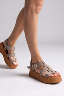 Πλατφόρμες καστόρινες με τοκά Estil - Τάουπε - thefashionproject.gr - Estil - 24077035003