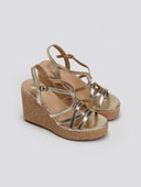 Πλατφόρμες με ψάθα στη σόλα ERYNN - Χρυσό - thefashionproject.gr - ERYNN