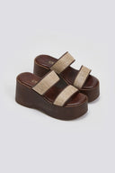 Πλατφόρμες με ψάθινες φάσες Estil - Καφέ - thefashionproject.gr - Estil - 24137036003