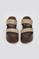 Πλατφόρμες με ψάθινες φάσες Estil - Καφέ - thefashionproject.gr - Estil - 24137036003