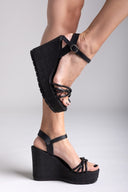 Πλατφόρμες με στρας Estil - Μαύρο - thefashionproject.gr - Estil - 23700002003