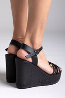 Πλατφόρμες με στρας Estil - Μαύρο - thefashionproject.gr - Estil - 23700002003