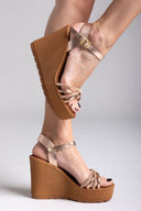 Πλατφόρμες με στρας Estil - Χαλκός - thefashionproject.gr - Estil - 23700013003