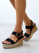 Πλατφόρμες με ξύλινο τοκά ERYNN - Μαύρο - thefashionproject.gr - ERYNN