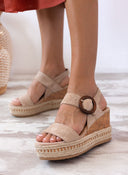 Πλατφόρμες με ξύλινο τοκά ERYNN - Μπεζ - thefashionproject.gr - ERYNN