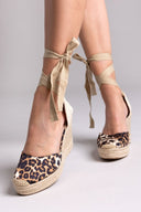 Πλατφόρμες σατέν με print CORINA - Leopard - thefashionproject.gr - CORINA