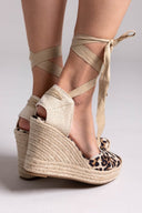 Πλατφόρμες σατέν με print CORINA - Leopard - thefashionproject.gr - CORINA