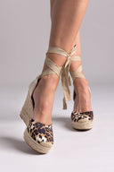 Πλατφόρμες σατέν με print CORINA - Leopard - thefashionproject.gr - CORINA