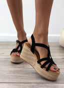Πλατφόρμες suede με σχοινί στη σόλα ERYNN - Μαύρο - thefashionproject.gr - ERYNN
