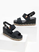 Πλατφόρμες σχοίνινες Refresh 171732 - Μαύρο - thefashionproject.gr - Refresh