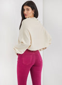Πλεκτή μπλούζα cropped - Μπεζ - thefashionproject.gr - The Fashion Project
