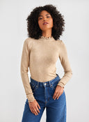Πλεκτή μπλούζα με frilled γιακά Vero Moda 10297854