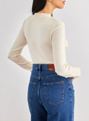 Πλεκτή μπλούζα με frilled γιακά Vero Moda 10297854
