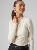 Πλεκτή μπλούζα με frilled γιακά Vero Moda 10297854