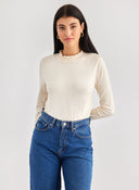 Πλεκτή μπλούζα με frilled γιακά Vero Moda 10297854