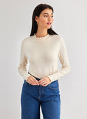 Πλεκτή μπλούζα με frilled γιακά Vero Moda 10297854