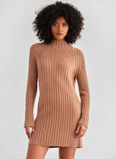 Πλεκτό φόρεμα μίνι - Caramel - thefashionproject.gr - The Fashion Project