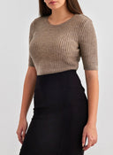 Πλεκτό κοντομάνικο ONLY 15328457 - Τάουπε - thefashionproject.gr - ONLY