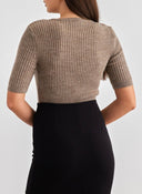 Πλεκτό κοντομάνικο ONLY 15328457 - Τάουπε - thefashionproject.gr - ONLY