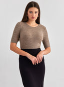 Πλεκτό κοντομάνικο ONLY 15328457 - Τάουπε - thefashionproject.gr - ONLY
