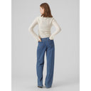 Πλεκτό πουλόβερ με ριπ πλέξη Vero Moda 10290852 - Ζαχαρί - thefashionproject.gr - VERO MODA