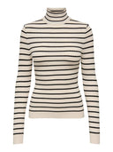 Πλεκτό ζιβάγκο με ρίγες ONLY 15165075 - Μπεζ - thefashionproject.gr - ONLY