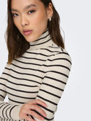 Πλεκτό ζιβάγκο με ρίγες ONLY 15165075 - Μπεζ - thefashionproject.gr - ONLY