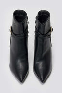 Pointed Ankle Boots with Stiletto Heel - Black Matte - thefashionproject.gr - Ideal shoes