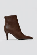 Pointed Ankle Boots with Stiletto Heel - Dark Brown Matte - thefashionproject.gr - BOTEGGA 22