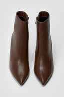 Pointed Ankle Boots with Stiletto Heel - Dark Brown Matte - thefashionproject.gr - BOTEGGA 22