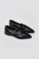 Pointed Flat Loafers Crinkled Patent - Black Crinkled Patent - thefashionproject.gr - VeraBloom
