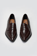 Pointed Flat Loafers Crinkled Patent - Brown Crinkled Patent - thefashionproject.gr - VeraBloom