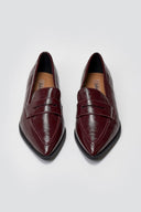 Pointed Flat Loafers Crinkled Patent - Burgundy Crinkled Patent - thefashionproject.gr - VeraBloom