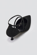 Pointed Kitten Heel Pumps - Black Suede - thefashionproject.gr - TFP