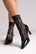 Pointed Patent Mary Janes with Strap - Black Patent - thefashionproject.gr - Martin Pescatore
